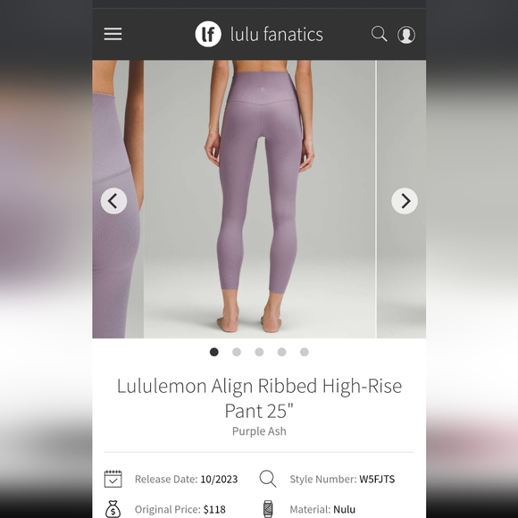 Lululemon Align Ribbed High-Rise Pants 25" #95 - Picture 2 of 7